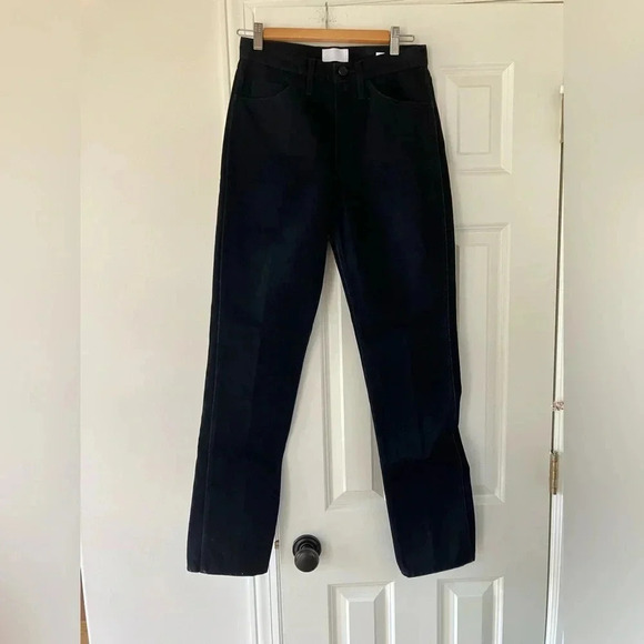 FRAME Noir Le Italien High Waist True Straight Leg Jeans Black Size 25 NWOT $338 - Picture 4 of 9